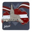 Ledusskapja Magnēts Latvijas Karte ar Rīgas Doma Katedrāli